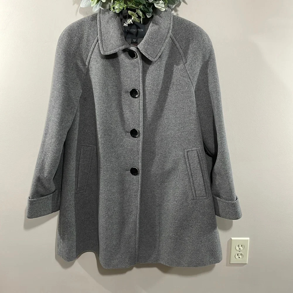 Covington Wool Blend Single Breast Coat Gray S